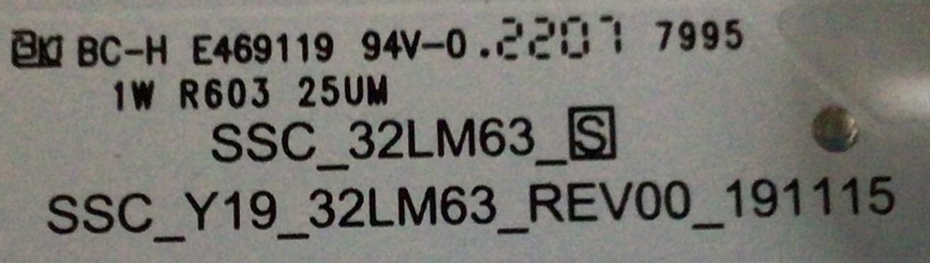 LEDS PARA TV LG / NUMERO DE PARTE EAV64997401 / SSC_T19_32LM63_REV00_191115 / SSC)2LM63_S /  PANEL NC320DXG-VHKP1 / MODELO 32LM577BZUA.BUSSLJM / 32LM577BZUA - Imagen 3